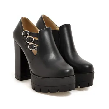 

New Simple And Fashion Women's Platform Pump Thick Heel Anti-slip Womens Chunky High Heels Shoes White Black Pink