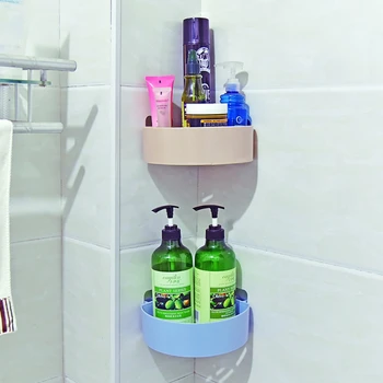 

Bathroom Shelf Shampoo Holder Toothpaste Toothbrush Space Corner Sucker Bathroom Storage Rack Kitchen Sucker Organizer