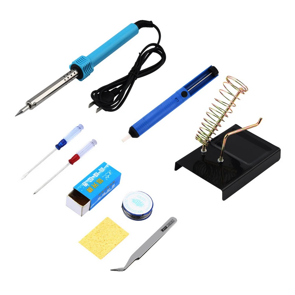1set 9 In 1 DIY Electric Soldering Iron Starter Tool Kit Set With Iron