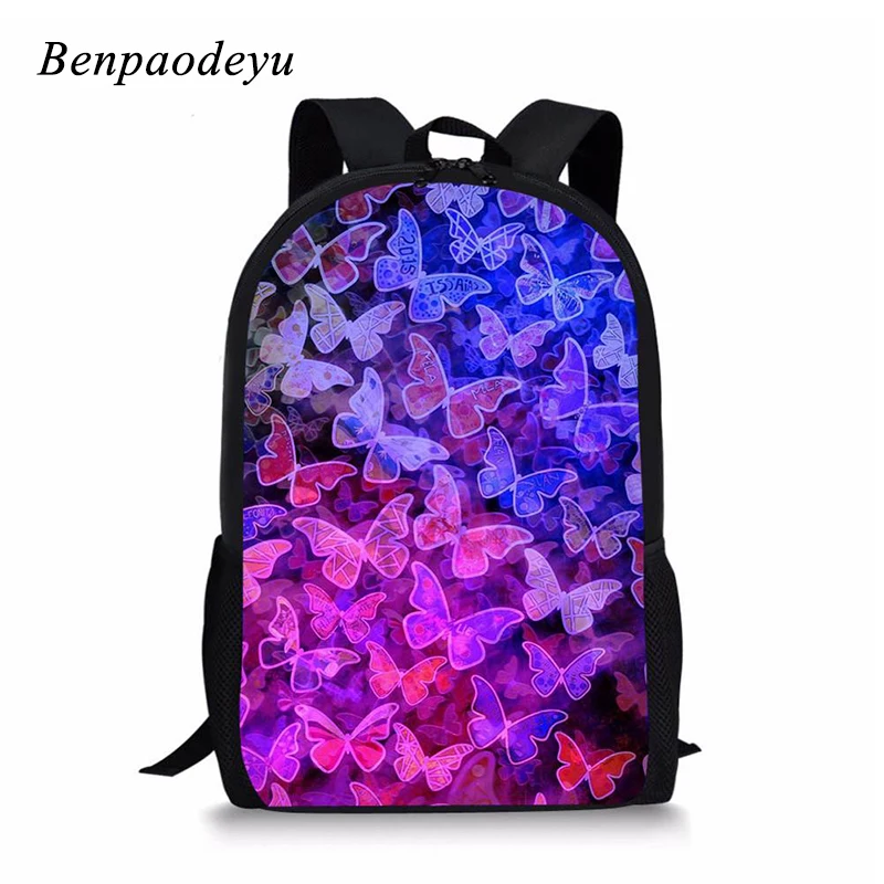 

Children backpacks 3Pcs Set school backpack shoulder bags pencil bags set butterfly print school bag for boys girls kids bookbag