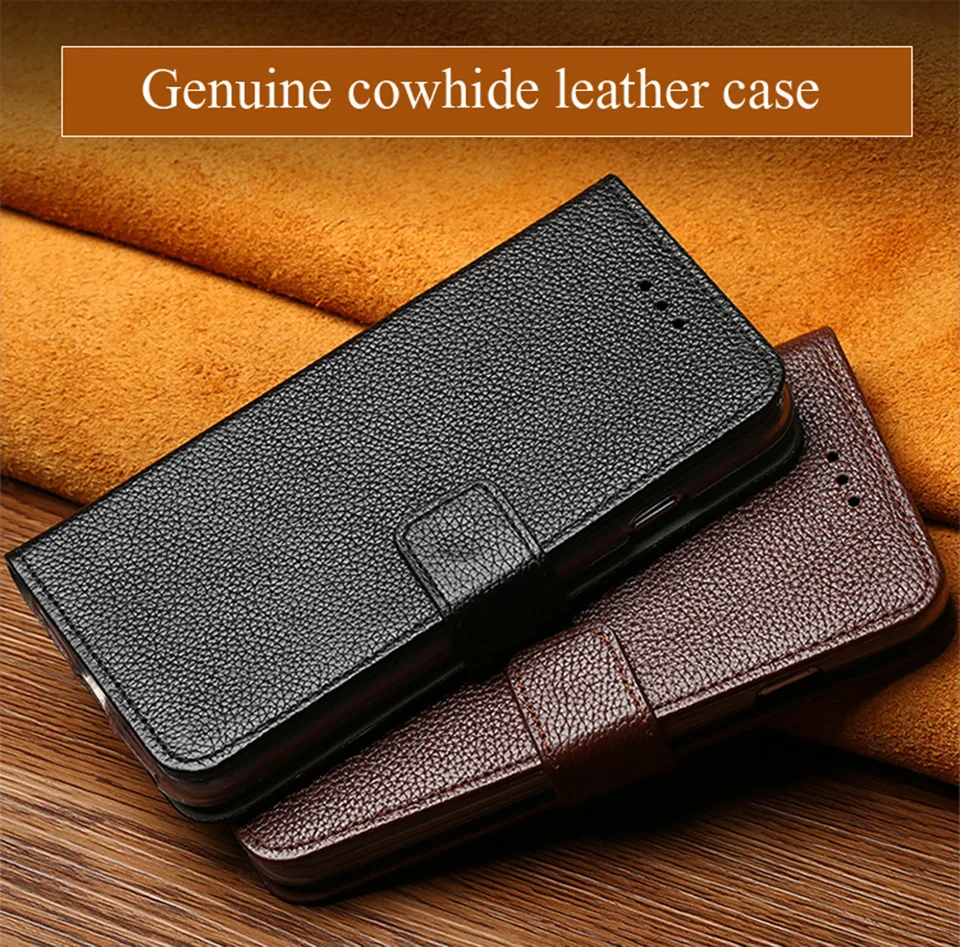 

Flap cover lychee texture mobile phone case for Nokia X6 handmade custom genuine Leather phone case mobile phone protection case