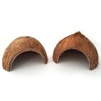 

Tortoise Scorpion Spiders Lizards Horned Frog Reptiles Small Pets Coconut Shells Shelter Cave Hand-made Coconut Shell Pet Toy