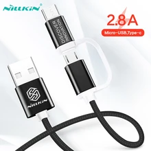 Micro USB Cable Type C Fast Charger For Samsung s10 s9 Note 9 Micro Type C Data Cable For Huawei P30 Pro Xiaomi 2 in 1 USB Cord