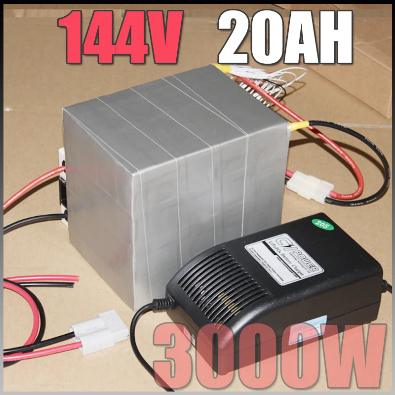 144V 20Ah LiFePO4 Battery Pack 3000W Electric Bicycle Battery BMS Charger 144v lithium scooter electric font