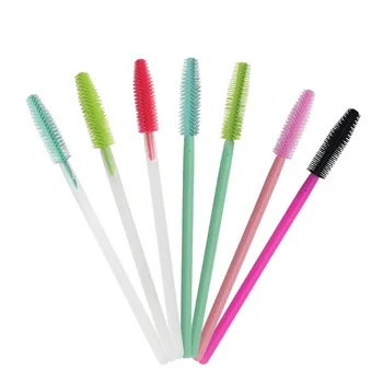 

500Pcs Silicone Disposable Eyelash Brush Comb Mascara Wands Eye Lashes Extension Individual Applicator Women Makeup Tool Beauty