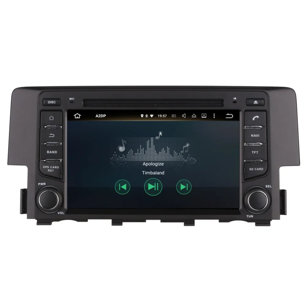 Perfect Android 9.0 Octa Core 4GB RAM CAR DVD Player GPS Navigation Bluetooth For Honda Civic 2016-2020Head Unit Radio Stereo Multimedia 10