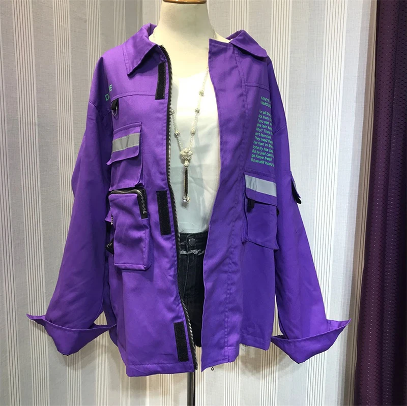  Street Jackets Hip Hop Erkek Mont Patchwork Punk Rock Men Coat Big Size   (28)