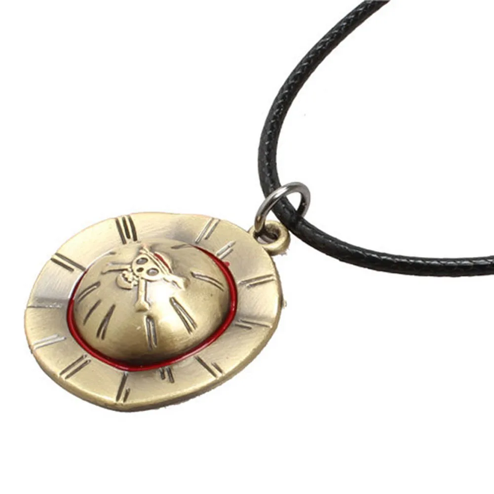 Fashion 1pc Necklace Luffy Straw Hat Pendant Necklace Friendship Men