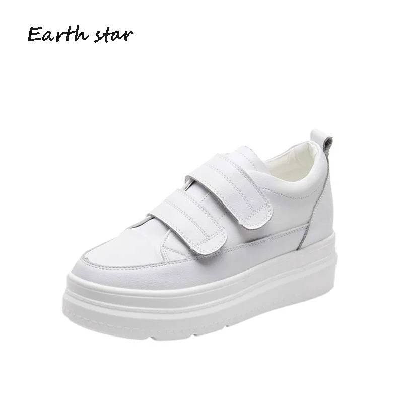 

Casual White Shoes Women Fashion Brand Sneakers Lady chaussure Autumn Female Platform footware zapatos de mujer Hook & Loop Shoe