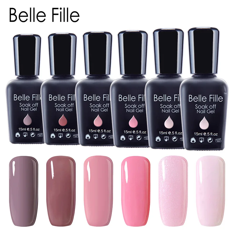 

Belle Fille Nail Gel Polish Pink Series UV Gel For Manicure Makeup Gel Nail Polish Nail Art Tops Design UV Varnish