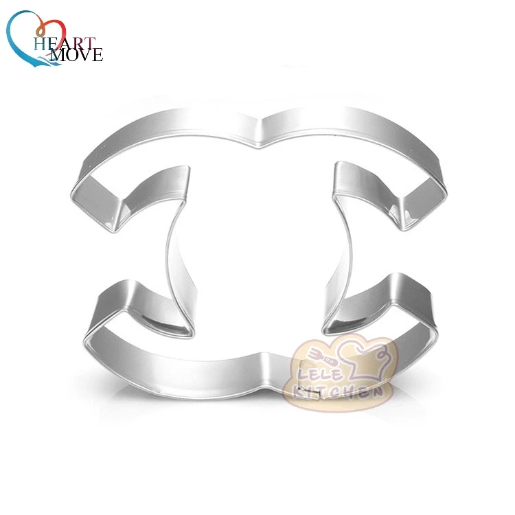 

HEARTMOVE Double C Letter C shape Cake Mould Stainless Steel Cookie Cutter Biscuit Fondant Modeling Shape Decorating Baking Tool