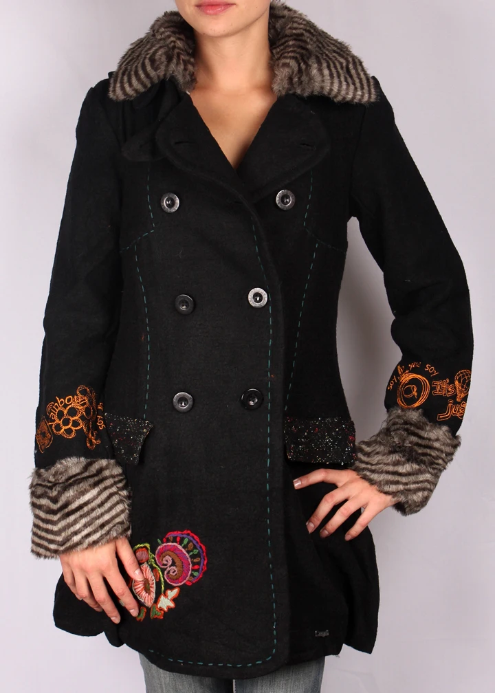 Nueva mujer desigual abrigo negro ABRIG_ESCORPION 28E2992|desigual fashion|coat - AliExpress