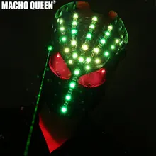 Сжигающий человек Rave костюмы стримпанк светодиодный лазерный череп маска респиратор кибер Косплей Фестивальная одежда наряды сценическое снаряжение
