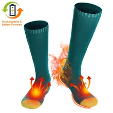 Аккумуляторные носки с подогревом, с подогревом, носки с 2 батареями, зимние спортивные лыжные носки для мужчин и женщин