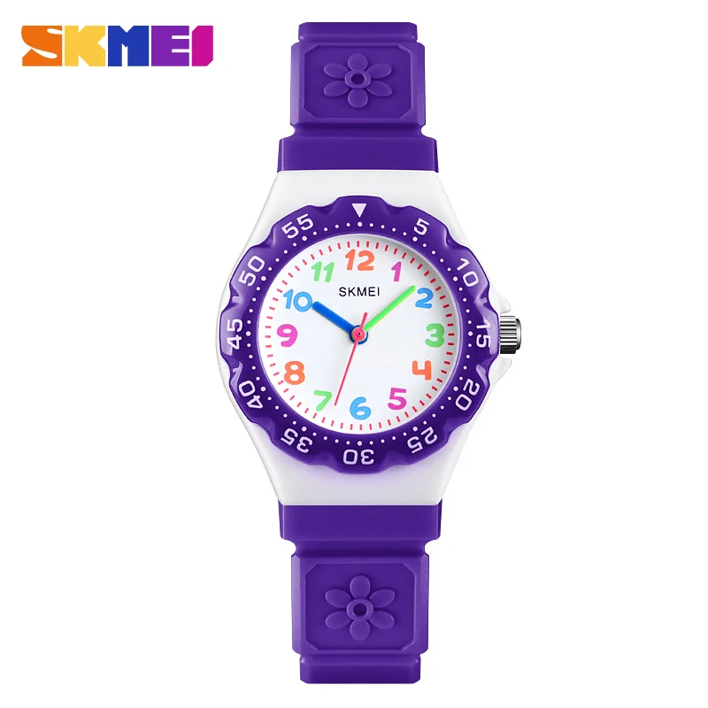 SKMEI Детские Кварцевые часы Топ люксовый бренд часы модные повседневные спортивные часы водонепроницаемые часы наручные часы montre enfant - Цвет: purple