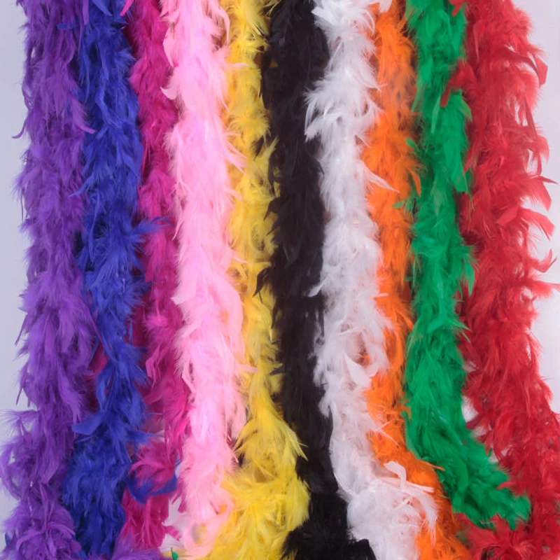 

4 yards 40g chicken Feather Strip Turkey Feather Boa for wedding birthday party wedding decorations clothing accessories