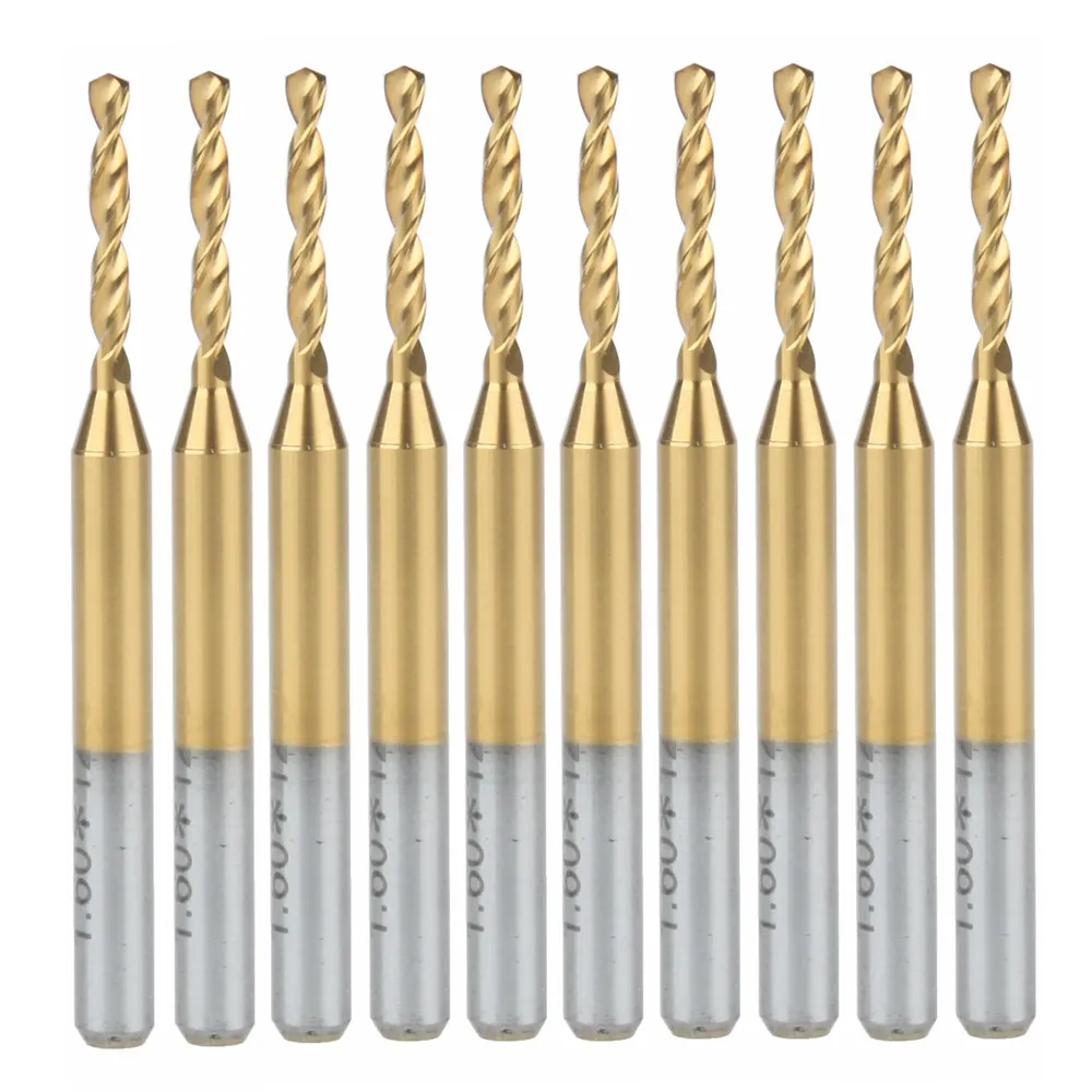 10x Titanium Nitride Coated Carbide PCB CNC Drill Bits Router 1.6mmin
