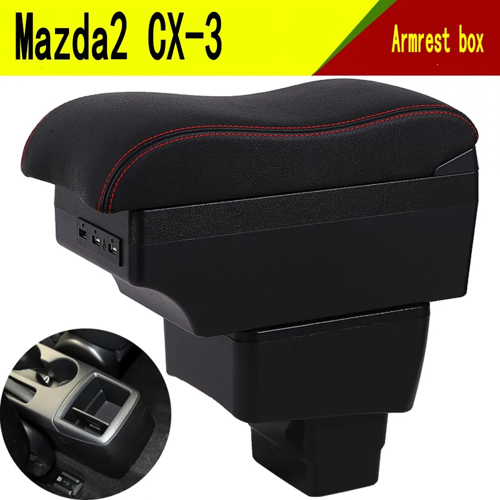 

For skyactiv version cx3 CX-3 armrest box central Store content box with cup holder ashtray USB cx 3 armrests box cx3