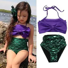 

Girls Kids Mermaid Swimmable Bikini 2017 Swimwear Swimsuit Swimming Costumes Two-Piece swimsuit KID