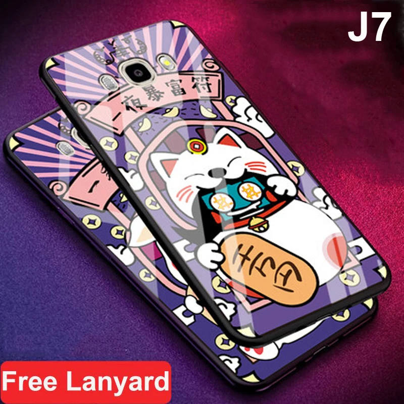 Чехол для Samsung Galaxy J7 2016 чехол из закаленного стекла + мягкий край крышки 5 ''для
