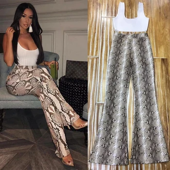

New Fashion Hot Selling Sexy Snake Print Trousers Bodycon Stretch Women Pants Outfit Causal Clothing Wholesale