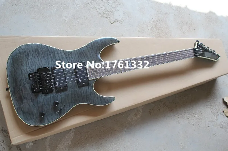 

Factory custom 24 frets transparent black tremolo electric guitar with maple neck,rosewood fingerboard,can be customized