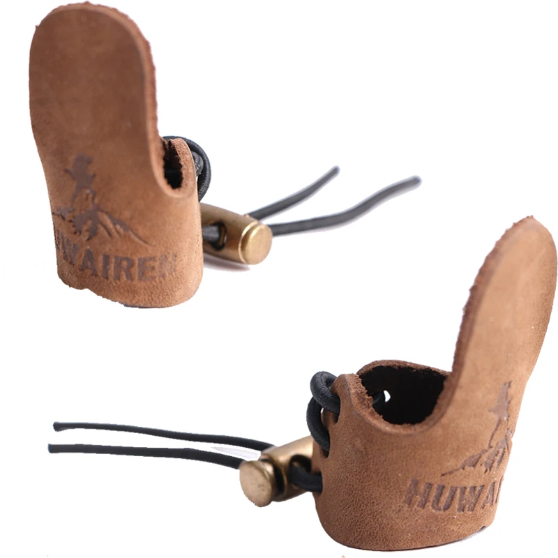 Free shipping 10pcs archery thumb ring leather finger protector