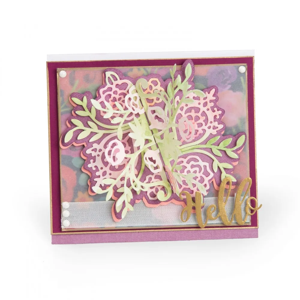 

Floral Lace Background Scrapbooking Dies Metal Embossing Handicraft Paper Card Album Photo Making Template Handicraft Stencil