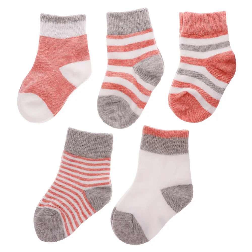 Buy Janedream 5 Pairs / Lot Cotton Striped Baby Socks