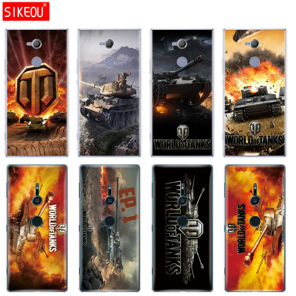 

silicone Cover phone Case for sony xperia XA1 XA2 ULTRA PLUS L1 L2 XZ1 XZ2 compact XZ PREMIUM russian world of tanks