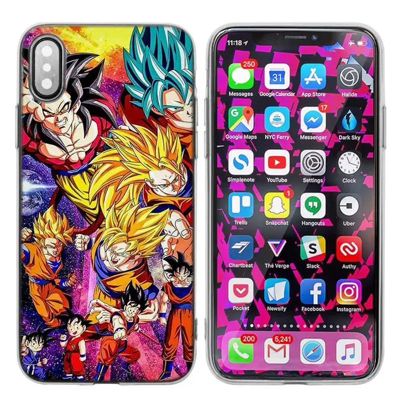 Силиконовый чехол для iPhone XS X Max XR 7 8 6 6s Plus 5 5S SE 5C 7Plus 7+ чехол для телефона s Coque Dragon Ball Z Аниме Гоку мультфильм - Цвет: 024