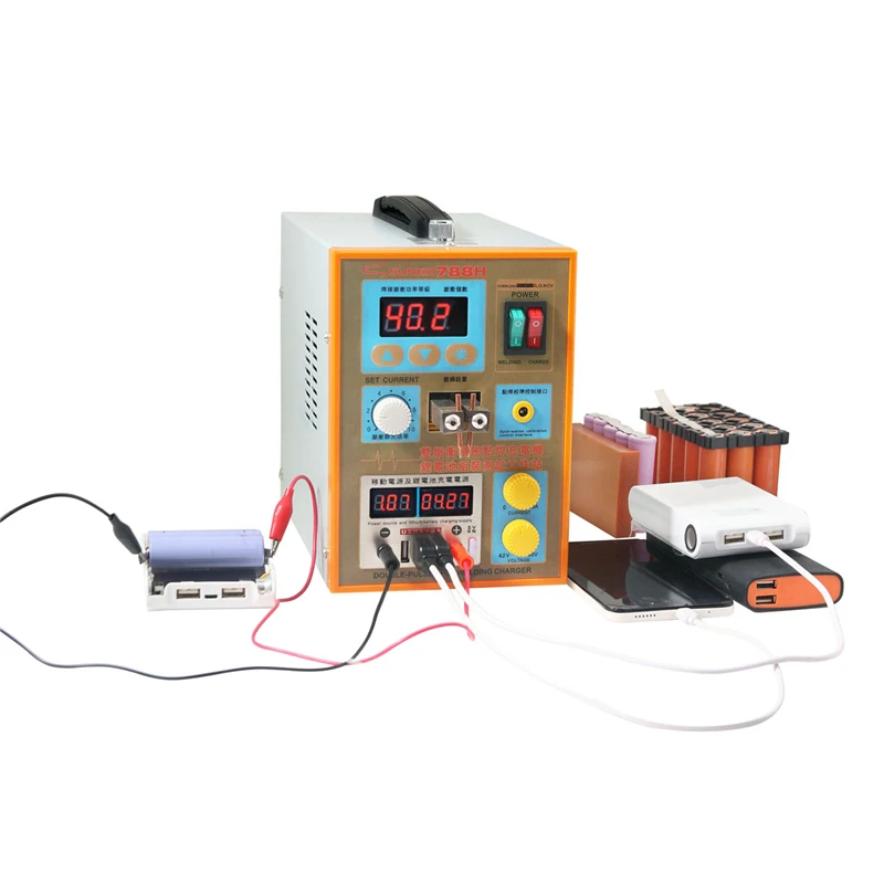 SUNKKO Portable 788H-USB USB Charging 1.5KW LED Pulse Battery Spot Welders Welding Machine Equipment for 18650 Lithium Battery