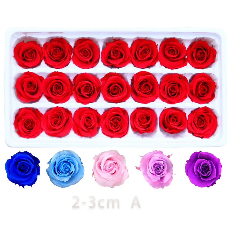 

24PCS/BOX 2-3cm Preserved Flowers Rose Flower Immortal Rose Valentine's Day Gift Eternal Life Flower Gift Wholesale Level A