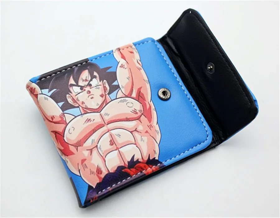 Аниме Dragon Ball и super Goku Роши короткий бумажник для маленьких мальчиков и девочек Для Мужчин's Кошелек двойного сложения держатель для карт слойная кожа мультфильм печати кнопка кошелек