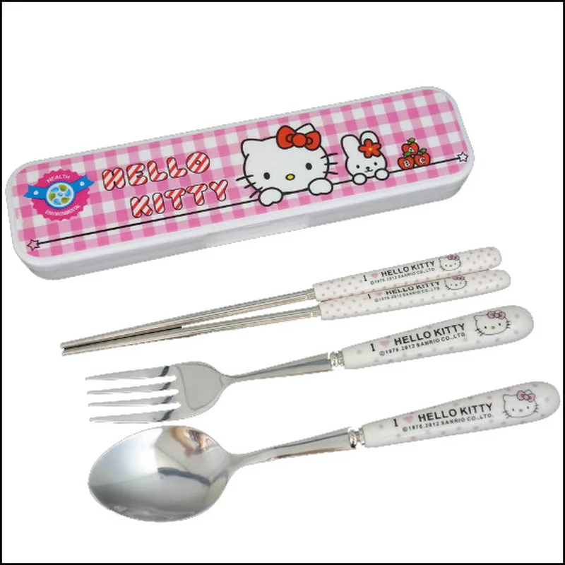 by DHL or EMS 50 pcs Kawaii Hello Kitty Tableware dinnerware set Health