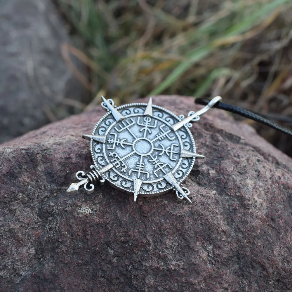 Viking Vegvisir компас защитный символ направляющая направление ожерелье с подвеской со знаком Viking SanLan ювелирные изделия