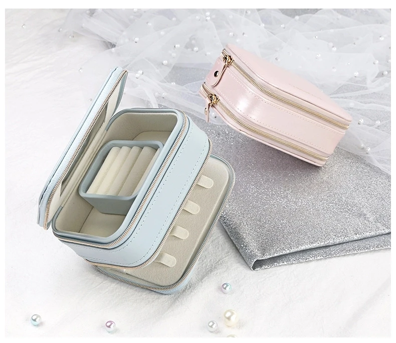 Jewelry Box Portable Storage Organizer Zipper  (6)