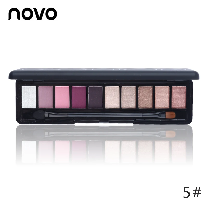 1 шт. NOVO Fashion Eye Shadow Shimmer матовая Палетка натуральный макияж светильник 10 цветов Тени для век Косметика набор с кистью - Цвет: 05