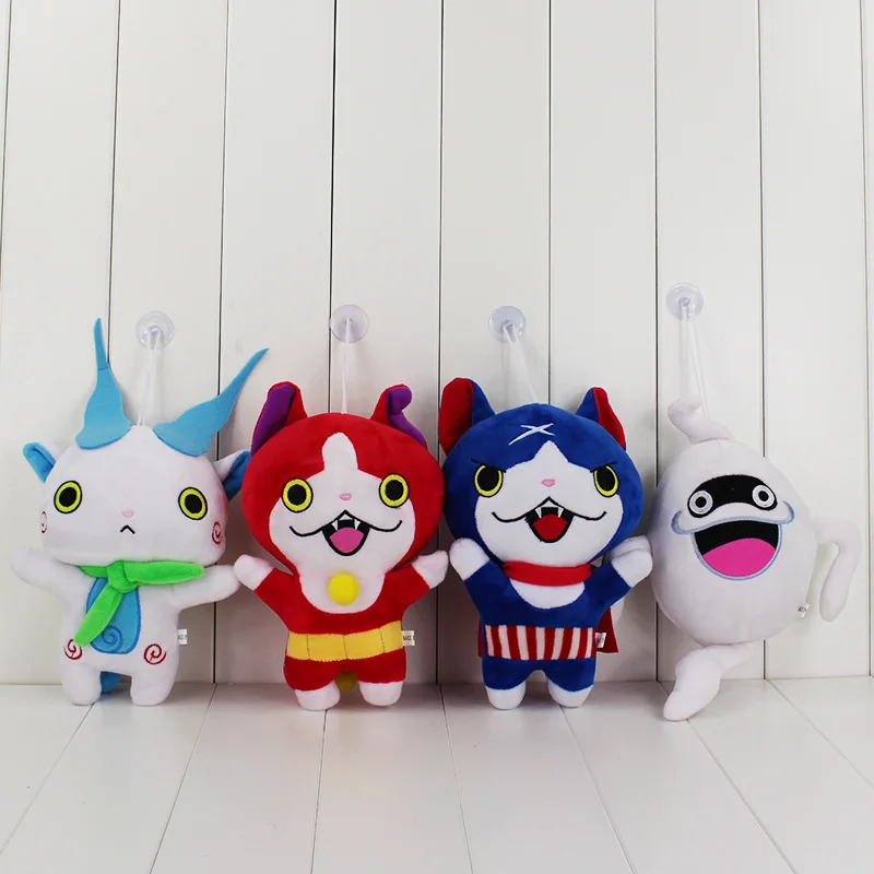 

4Styles 20CM Yo-Kai Yokai Watch Plush Toy Jibanyan Komasan and Whisper Youkai Plush Doll Stuffed Soft Dolls with sucker pendant