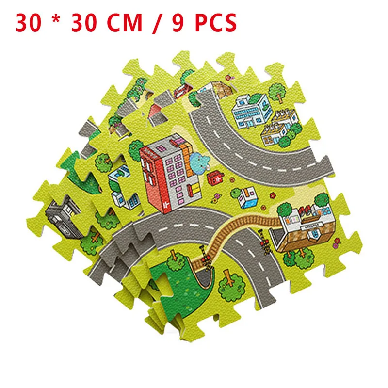 

9pcs Split Joint Baby Play Mat EVA Soft Foam Playmat Road Puzzle Mat Carpets For Children Play Education Mat Indoor Kids Gift