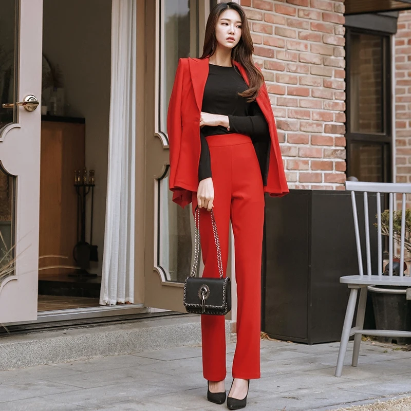 summer new fashion women Red office work collar ol shirt dress Blazer