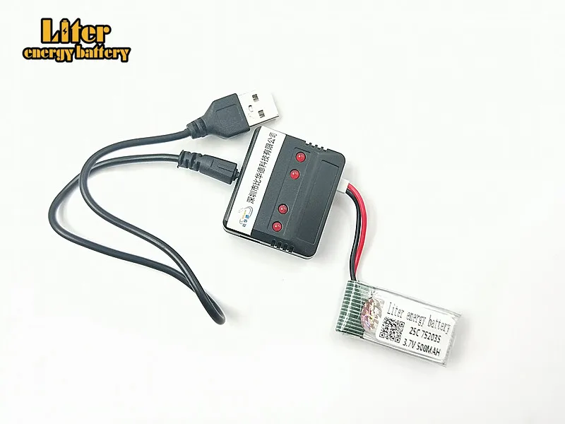 Модернизированный 25c 3,7 v 500 mah литий-полимерный Батарея для Syma X11 X11c Hubsan X4 H107c H107d H107l Квадрокоптер с дистанционным управлением Lipo 752035 lipo