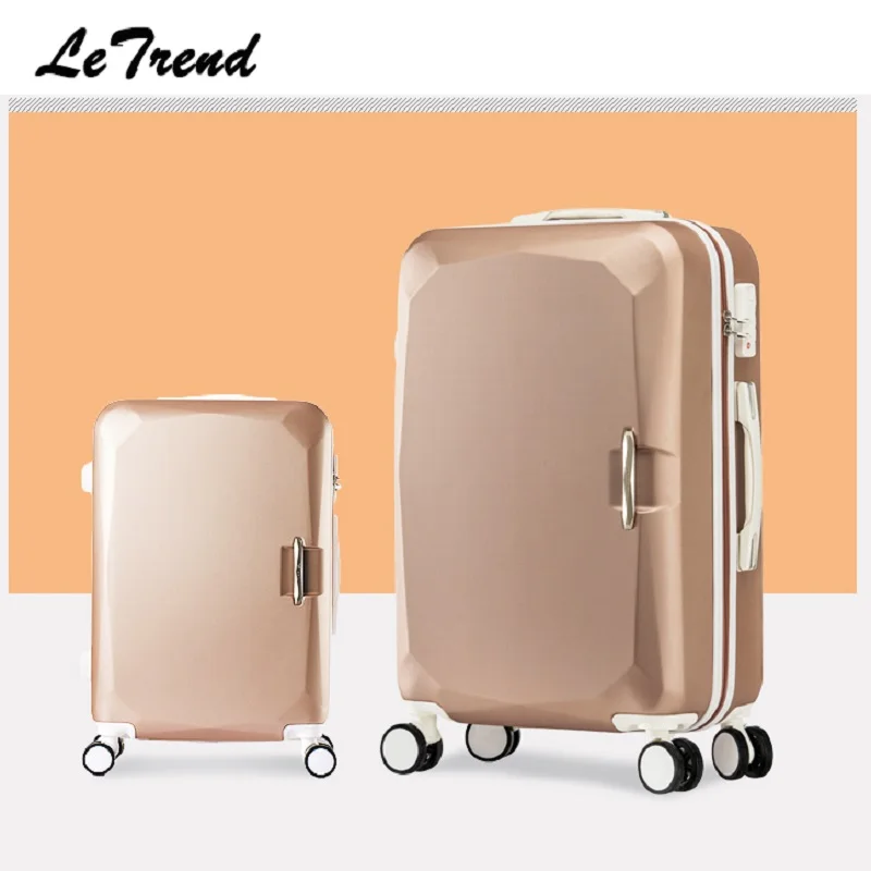 Letrend модные женские туфли чемоданы колеса сумка с колесами Spinner корейский пароль дорожная сумка вести чемодан Hardside багажник