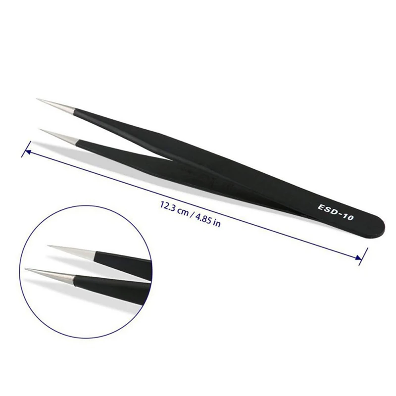 6 pcs ESD-10/ESD-11/ESD-12/ESD-13/ESD-14/ESD-15 BGA Precision Tweezer Set Antistatic Tweezers Stainless Tweezers