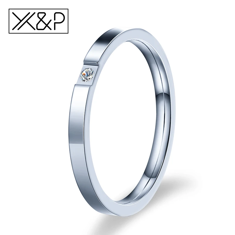 Женское кольцо на палец X & P модное из нержавеющей стали 316 л с кубическим