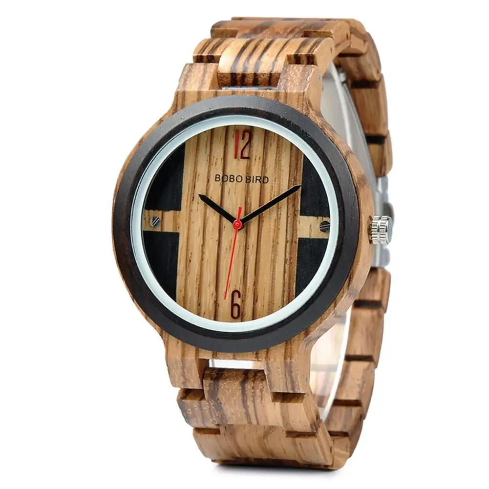 

LinTimes Men Waterproof Wooden Quartz Watch Stylish Wristwatch Ornament Gift