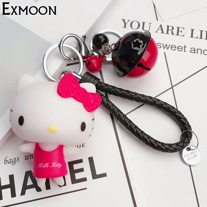 2017 New Design Cute Hello Kitty KeyChains Female Fruit Color Tinkle