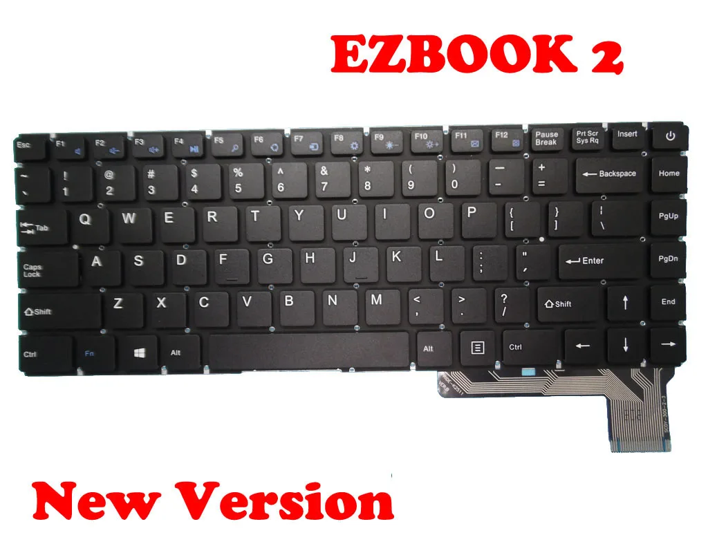 Teclado para Jumper Ezbook Yxt-nb93-37 Scdy-300-2-3 Pride-k2511 Inglês Eua Nova – Versão Antiga 2 Zx300-c Eb10300r001 Mb3002003us