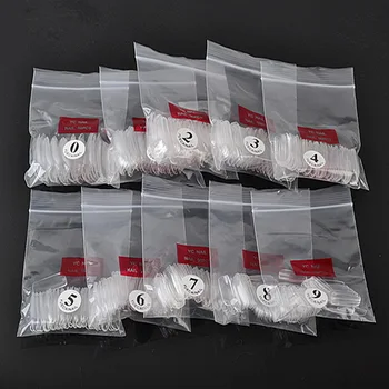 

by DHL or EMS 100bags (500pcs/bag) False Nails Oval French Fake Nail Art Tip Clear Half Cover Nail Short Decorated