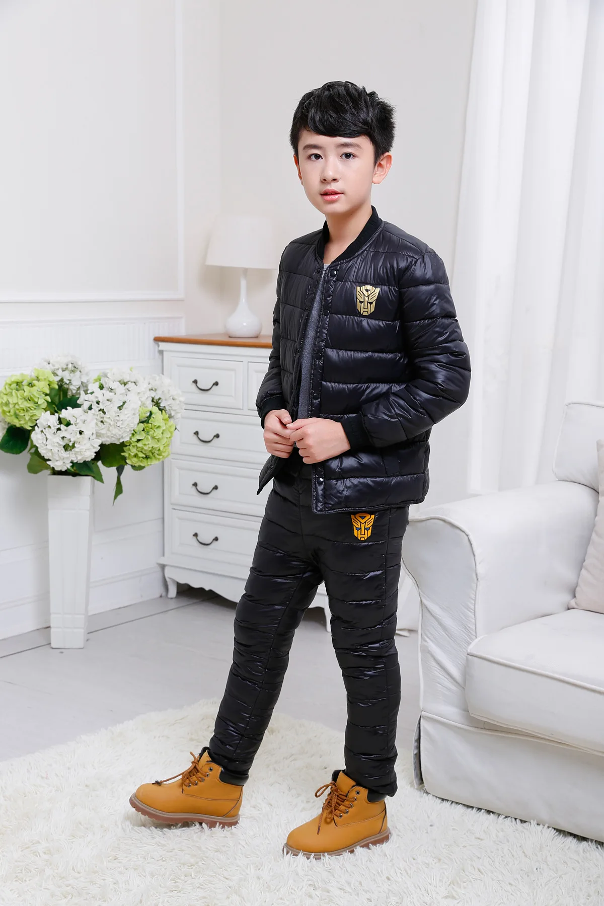 Корейская детская одежда пуховик пуховик модная куртка для мальчиков с воротников пальто с пухом для мальчиков и девочек